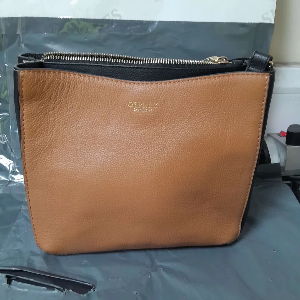 OSPREY LONDON LEATHER HANDBAG BROWN/BLACK