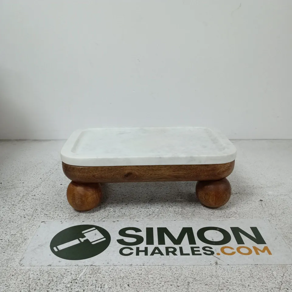 MICHELLE KEEGAN HOME MARBLE & WOOD DECOR TRAY