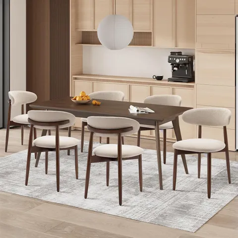 BOXED COLAMY DINING CHAIRS (SET OF 2) - BEIGE/BROWN (1 BOX)