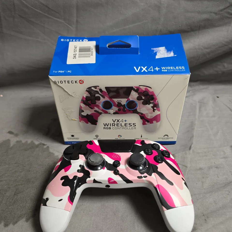 BOXED GIOTECK VX4+ WIRELESS RGB CONTROLLER FOR PS4/PC