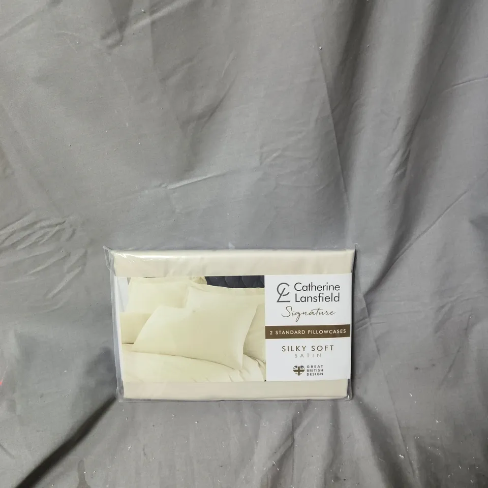 CATHERINE LANSFIELD SIGNATURE SILKY SOFT SATIN PILLOWCASES – 2 STANDARD