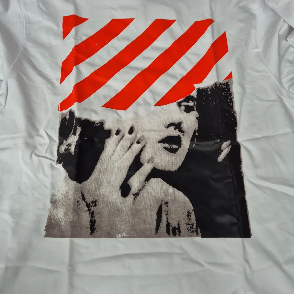 OFF WHITE CREW NECK SHORT SLEEVE T-SHIRT IN WHITE SIZE UNSPECIFIED