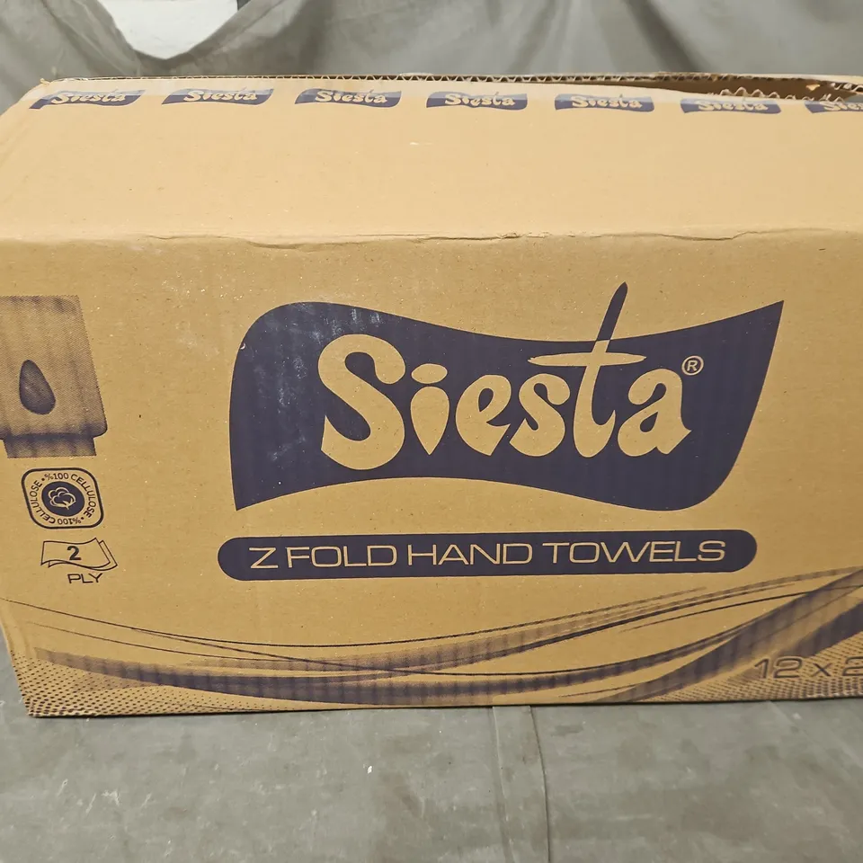 SIESTA Z FOLD HAND TOWELS – BULK PACK, 12 X 25 CM, BOXED