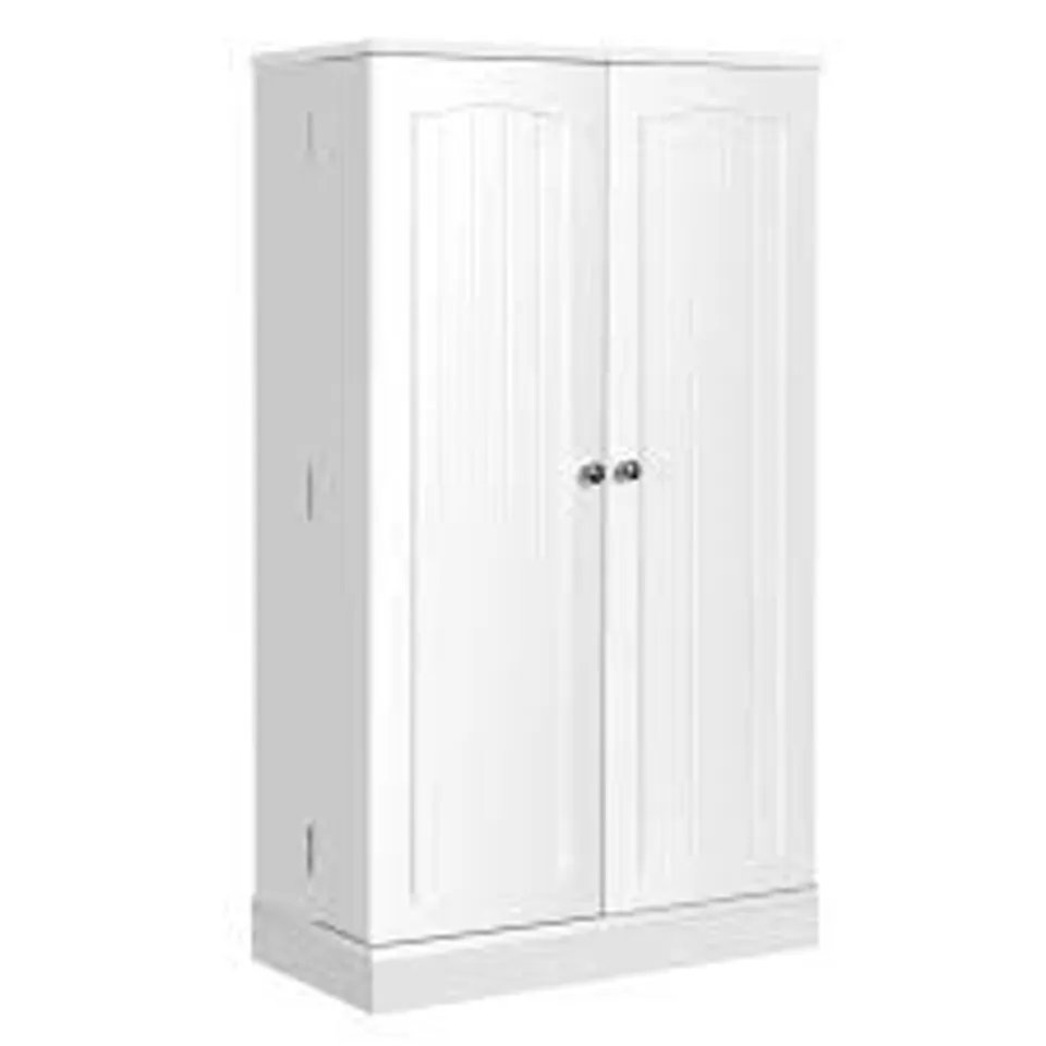 BOXED COSTWAY 2 DOOR PANTRY CABINET WITH 6 ADJUSTABLE SHELVES - WHITE