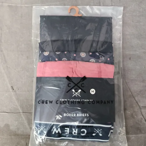 BAGGED CREW CLOTHING COMPANY 3-PACK BOXER BRIEFS SIZE MEDIUM