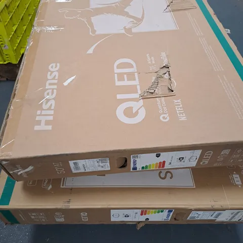 PALLET OF 3 DAMAGED/FAULTY TELEVISIONS (ASSORTED MODELS AND SIZES) - COLLECTION ONLY