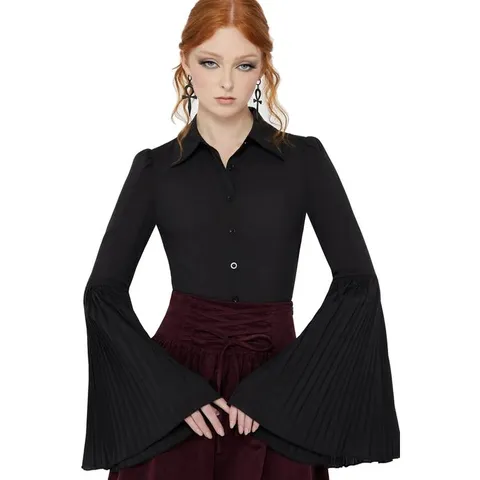 BRAND NEW BAGGED KILLSTAR - ALEXANDRA'S MOURNNG - BLACK WOMEN'S SHIRT SIZE XS