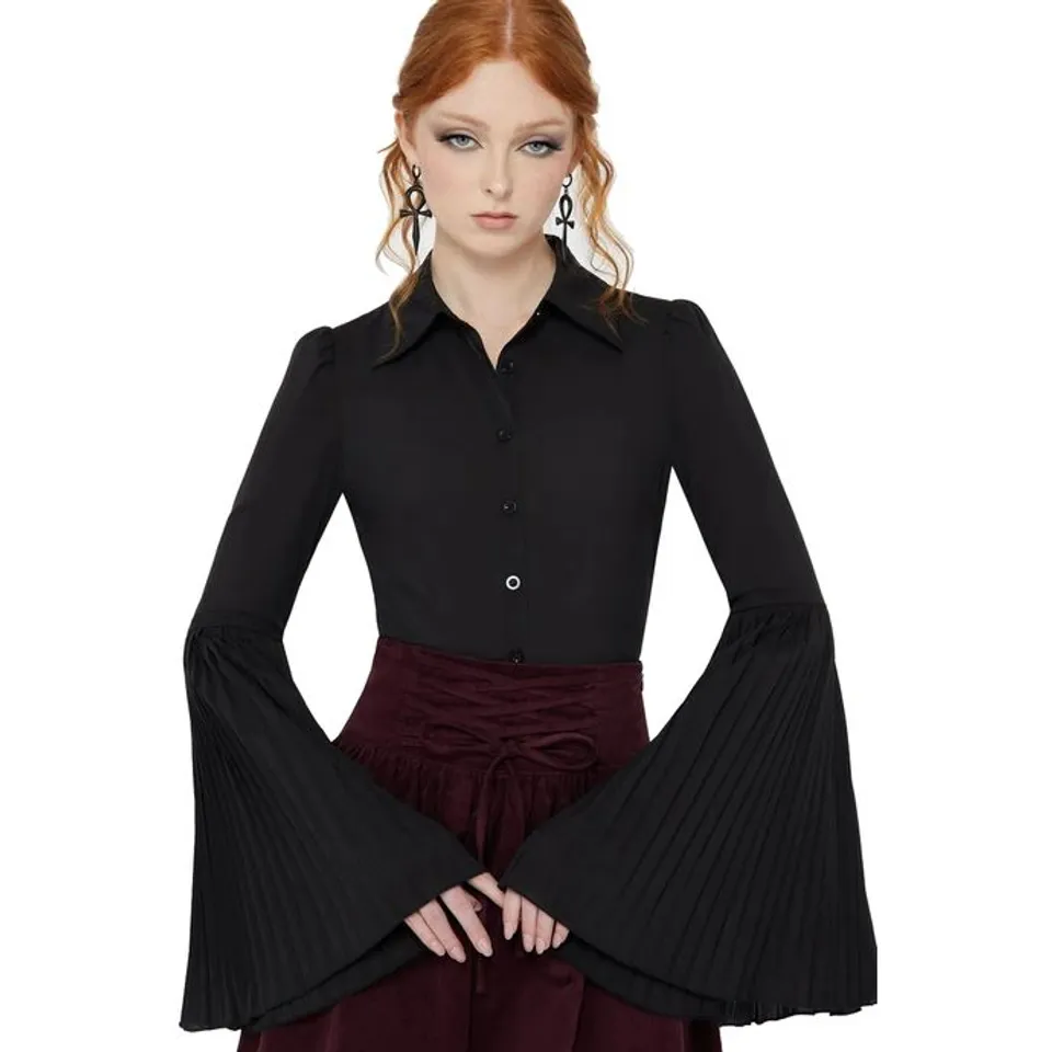 BRAND NEW BAGGED KILLSTAR - ALEXANDRA'S MOURNNG - BLACK WOMEN'S SHIRT SIZE XS