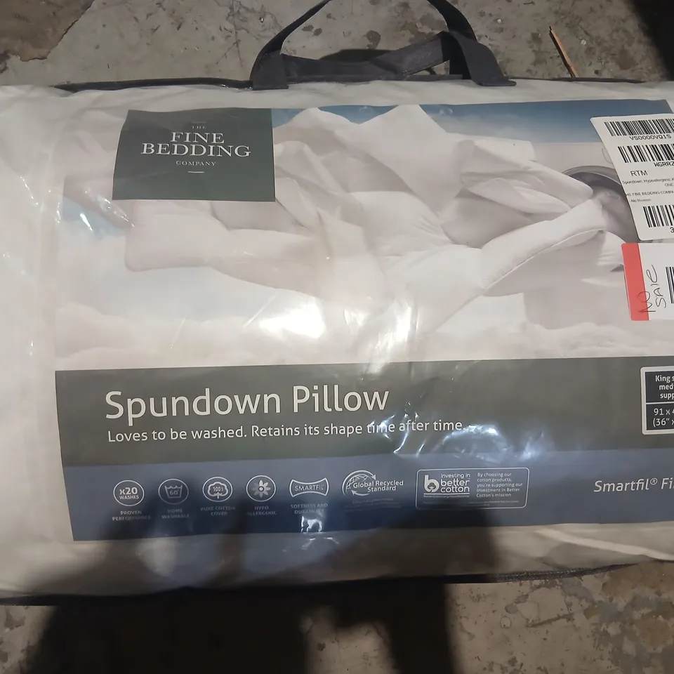 FINE BEDDING COMPANY SPUNDOWN PILLOW – KING SIZE, MEDIUM SUPPORT