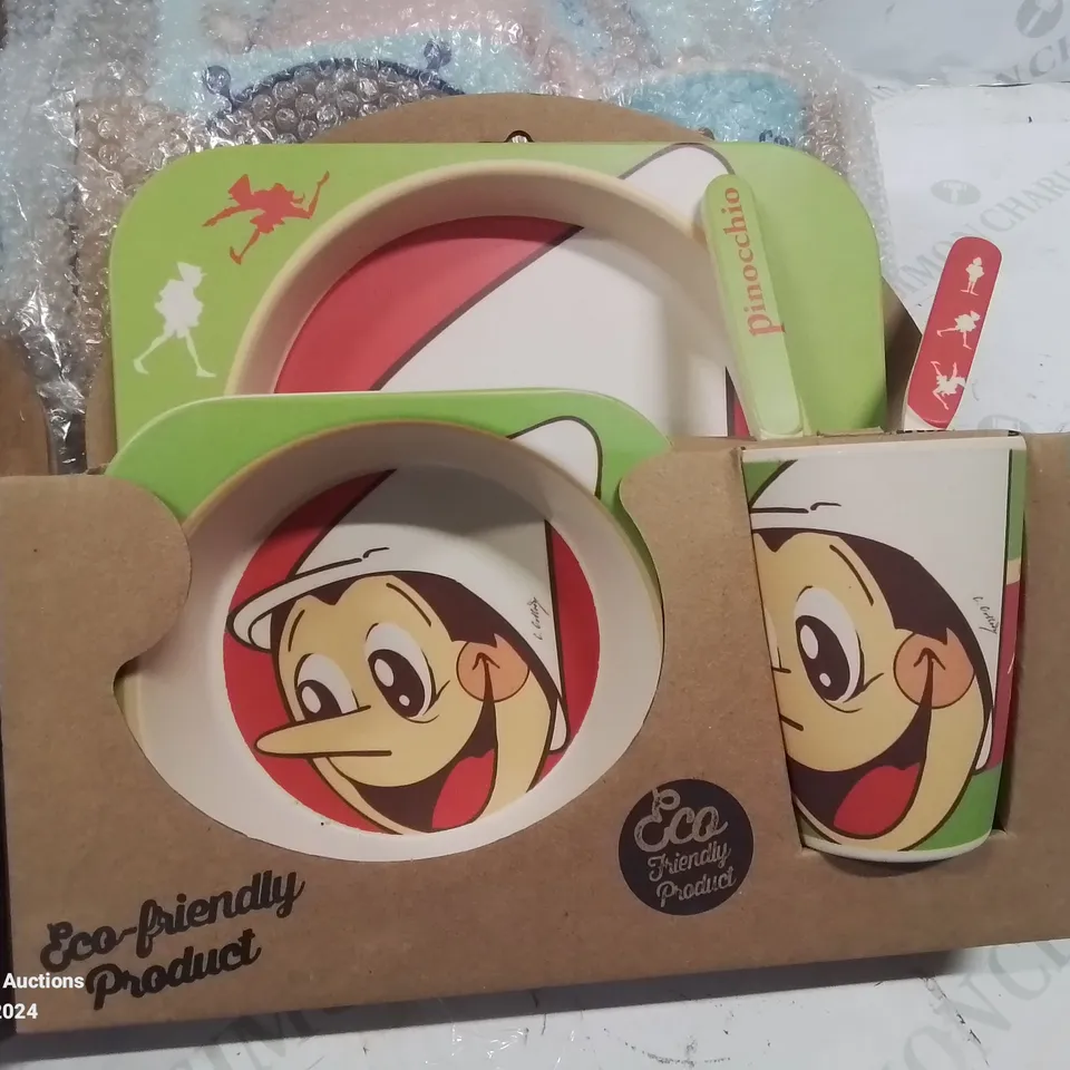 12 SETS OF CHILDREN'S ECO FRIENDLY PLATE, BOWL, CUP AND CUTLERY SETS