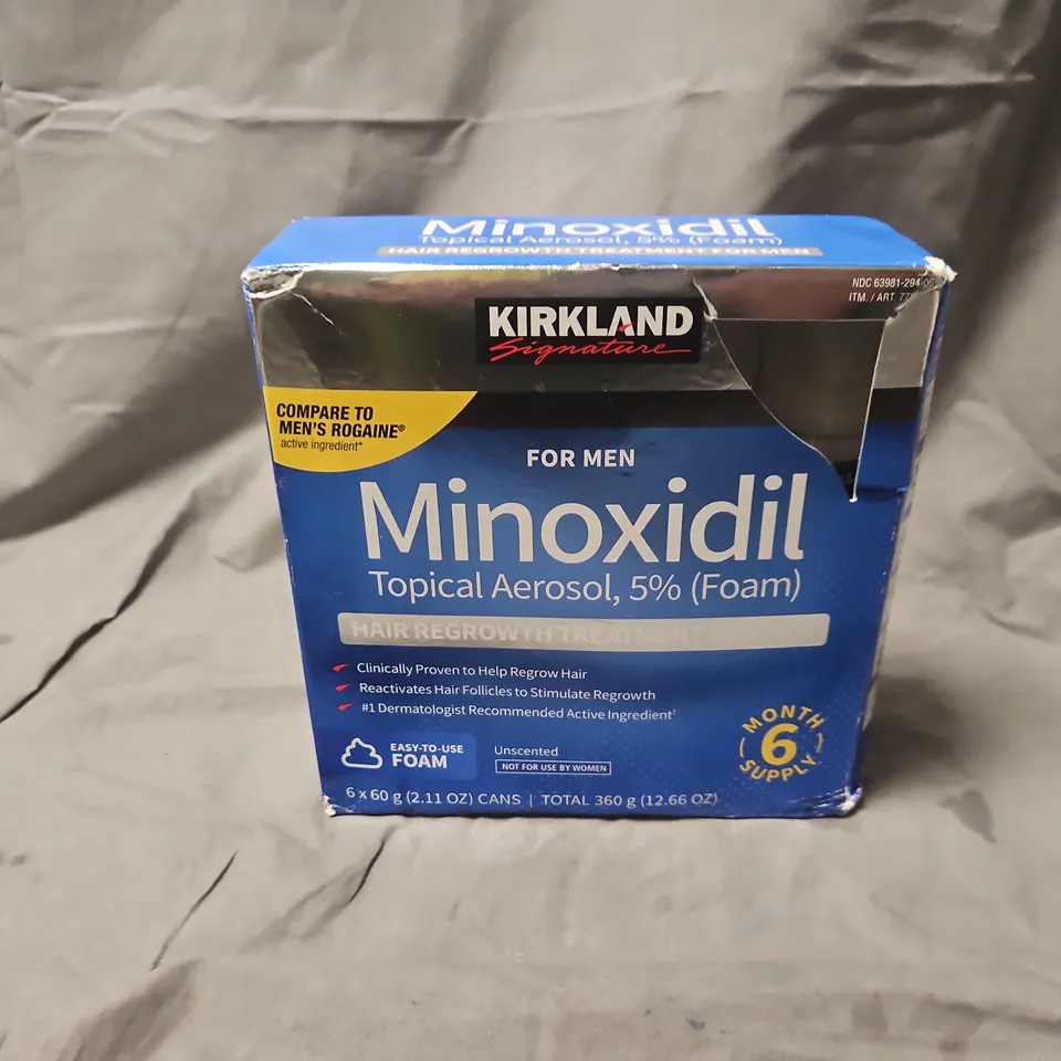 MINOXIDIL 5% TOPICAL FOAM FOR MEN – KIRKLAND SIGNATURE (6 X 60G CANS)