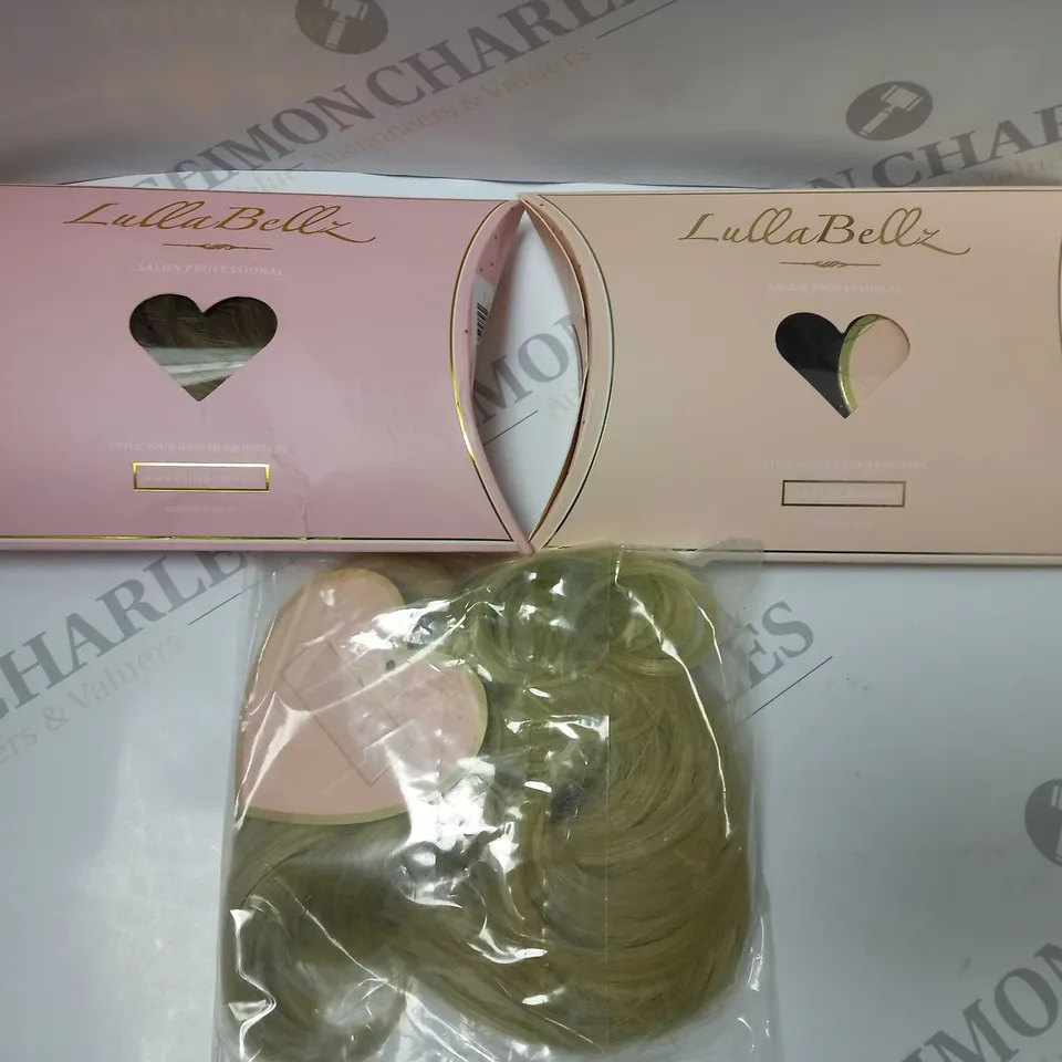 BOX OF 3 ASSORTED LULLABELLZ MESSY SCRUNCHIE BUNS IN ASSORTED TO INCLUDE GOLDEN BLONDE, CHESTNUT, HARVEST BLONDE 