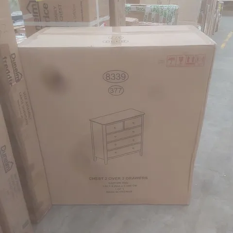 BOXED DESIGNER CHEST 2 OVER 3 DRAWERS - COCONUT MILK (1 BOX)