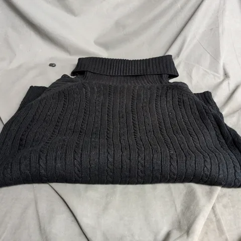 ROMAN CABLE KNIT JUMPER – BLACK, UK SIZE 18