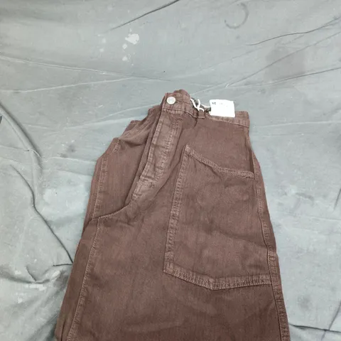 PULL&BEAR BROWN DENIM TROUSERS – UK 8 (EU 36)