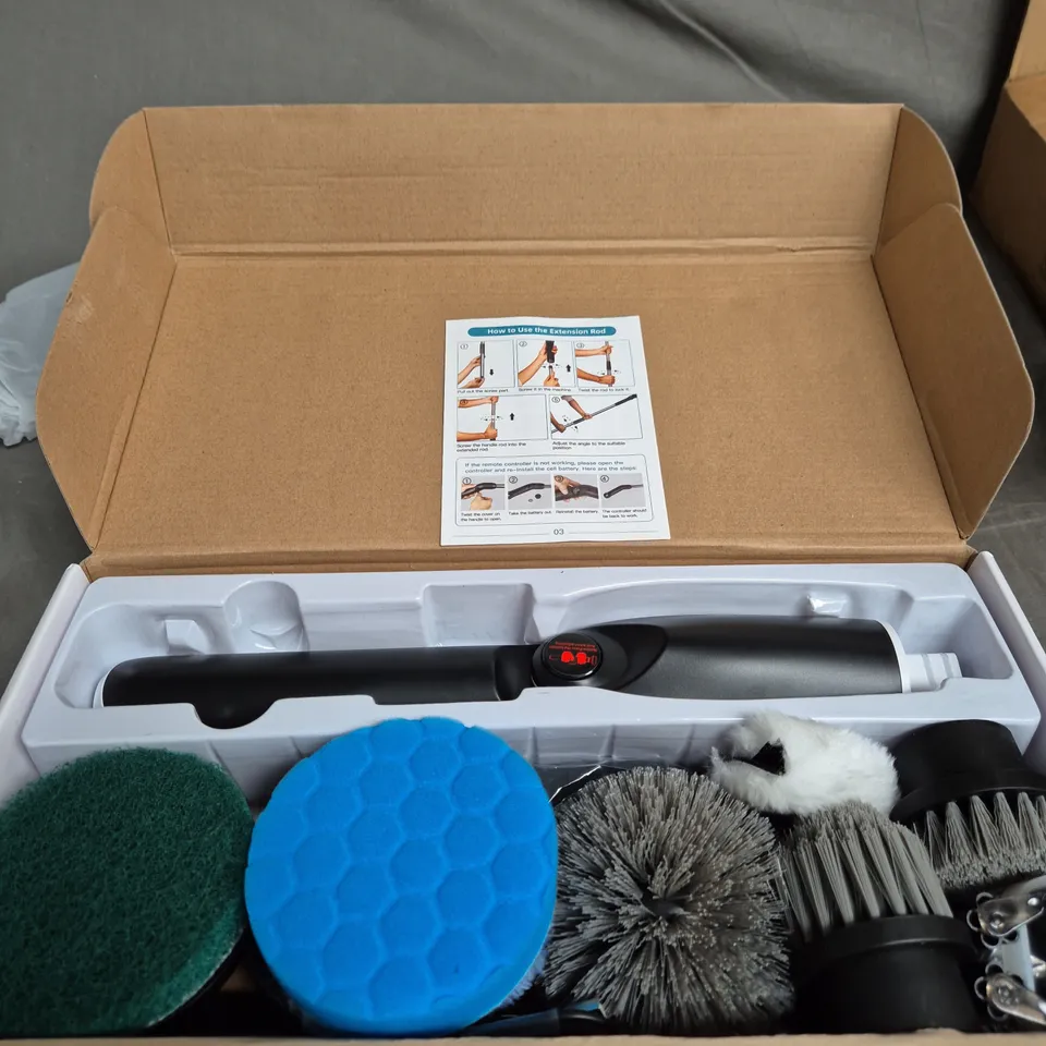 LEEBEIN HAND-HELD CLEANING WAND WITH EXTENSION AND BRUSH HEADS – HOME CLEANING KIT 