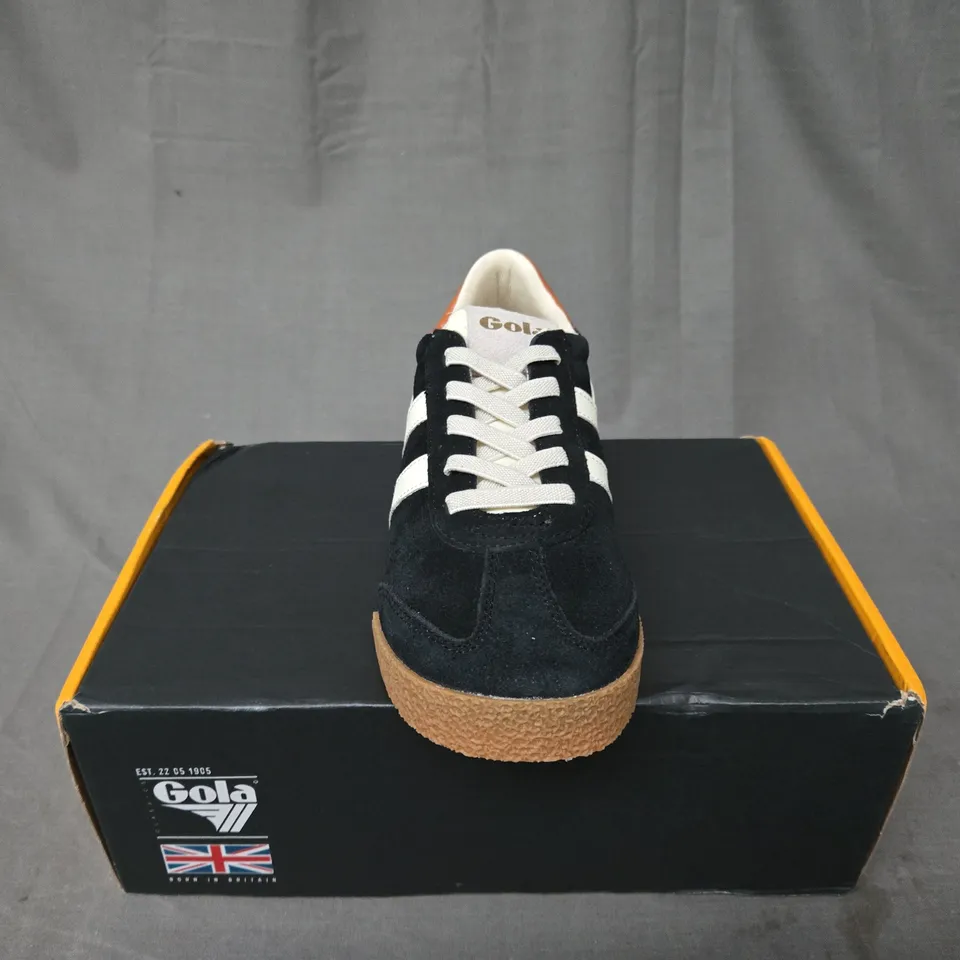 BOXED GOLA ELAN BLACK/OFF WHITE TRAINERS - UK 4