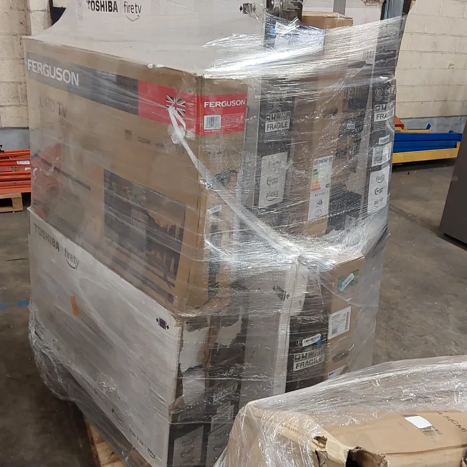 PALLET OF APPROXIMATELY 18 UNPROCESSED RAW RETURN TELEVISIONS TO INCLUDE;