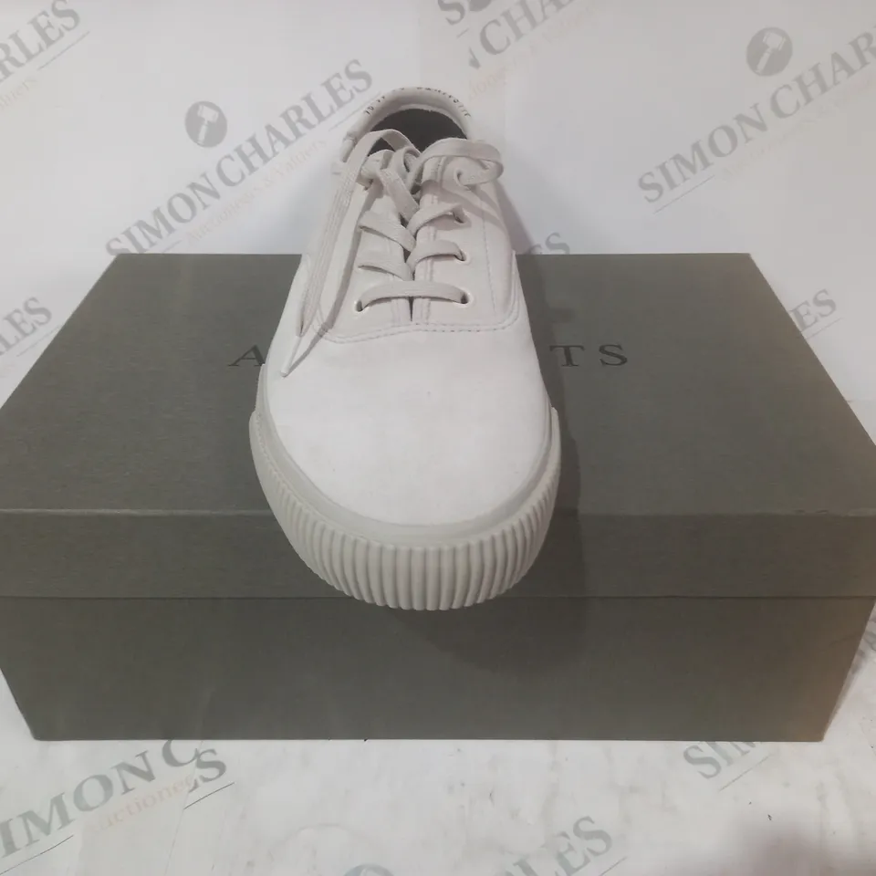 BOXED PAIR OF ALLSAINTS LEX TRAINERS IN CHALK UK SIZE 11