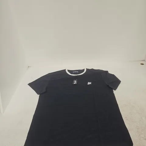 VILEBREQUIN MEN'S NAVY T-SHIRT WITH WHITE CREW NECK TRIM AND TURTLE LOGO β UK XL