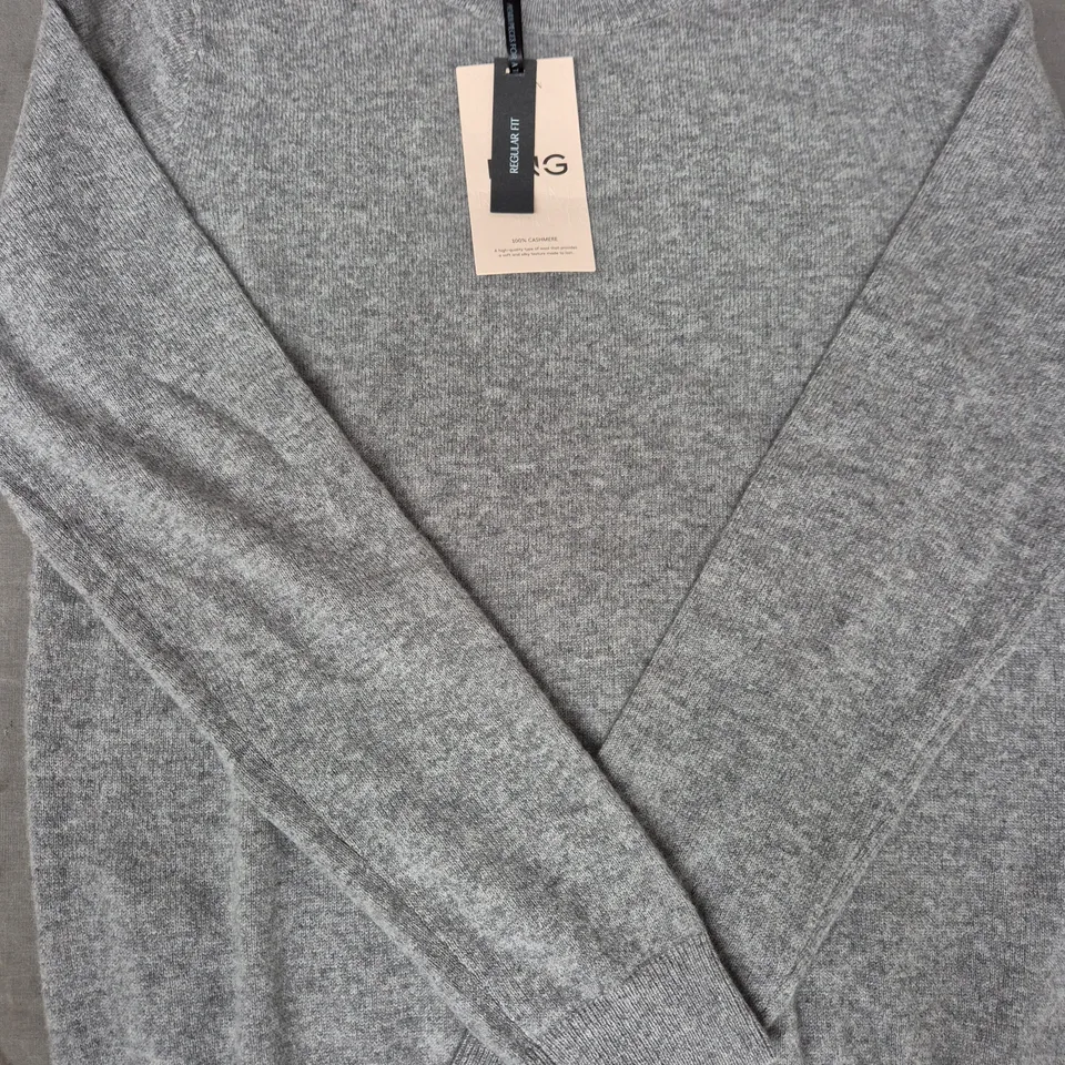 MNG 100% CASHMERE LONG SLEEVE TOP IN GREY SIZE SMALL