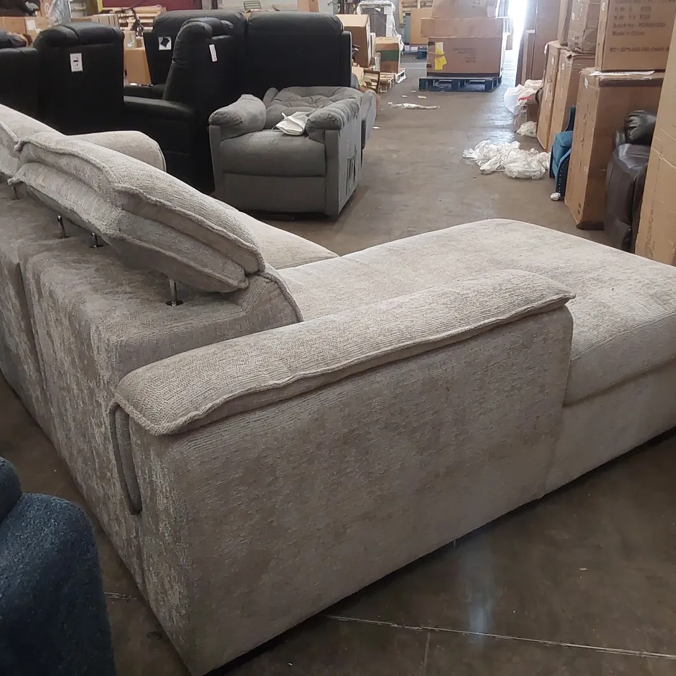 QUALITY DESIGNER FABRIC UPHOLSTERED CORNER SOFA BED WITH STORAGE