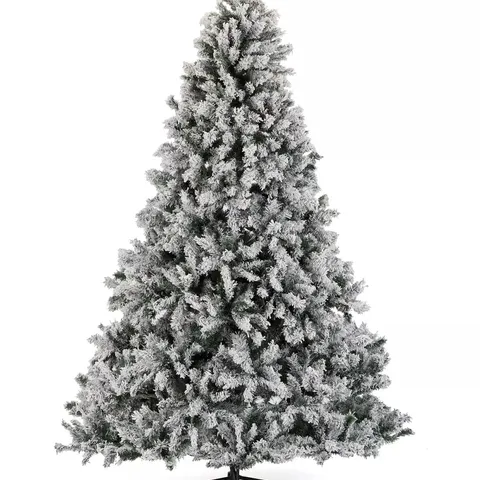 BOXED 7FT FLOCKED PRELIT DOWNSWEPT PINE EFFECT TREE - COLLECTION ONLY