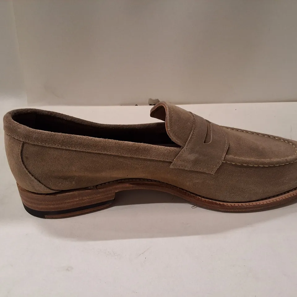 MEERMIN NOVA TAUPE SUEDE PENNY LOAFERS – UK 8.5 E (MEN'S)