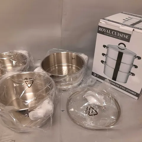 ROYAL CUISINE 3 TIER MULTI TIER LAYER STAINLESS STEEL STEAMER POT