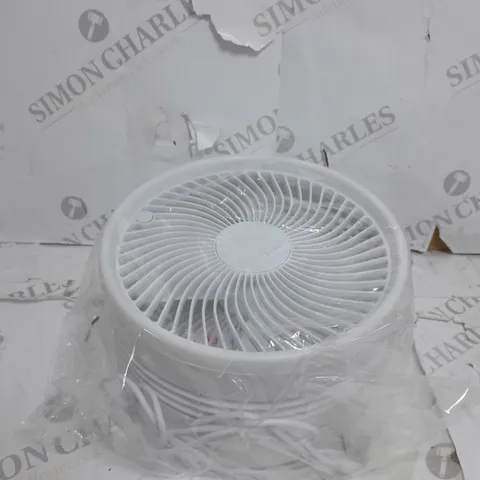 BOXED BELL & HOWELL OSCILLATING FOLDING RECHARGEABLE FAN, WHITE