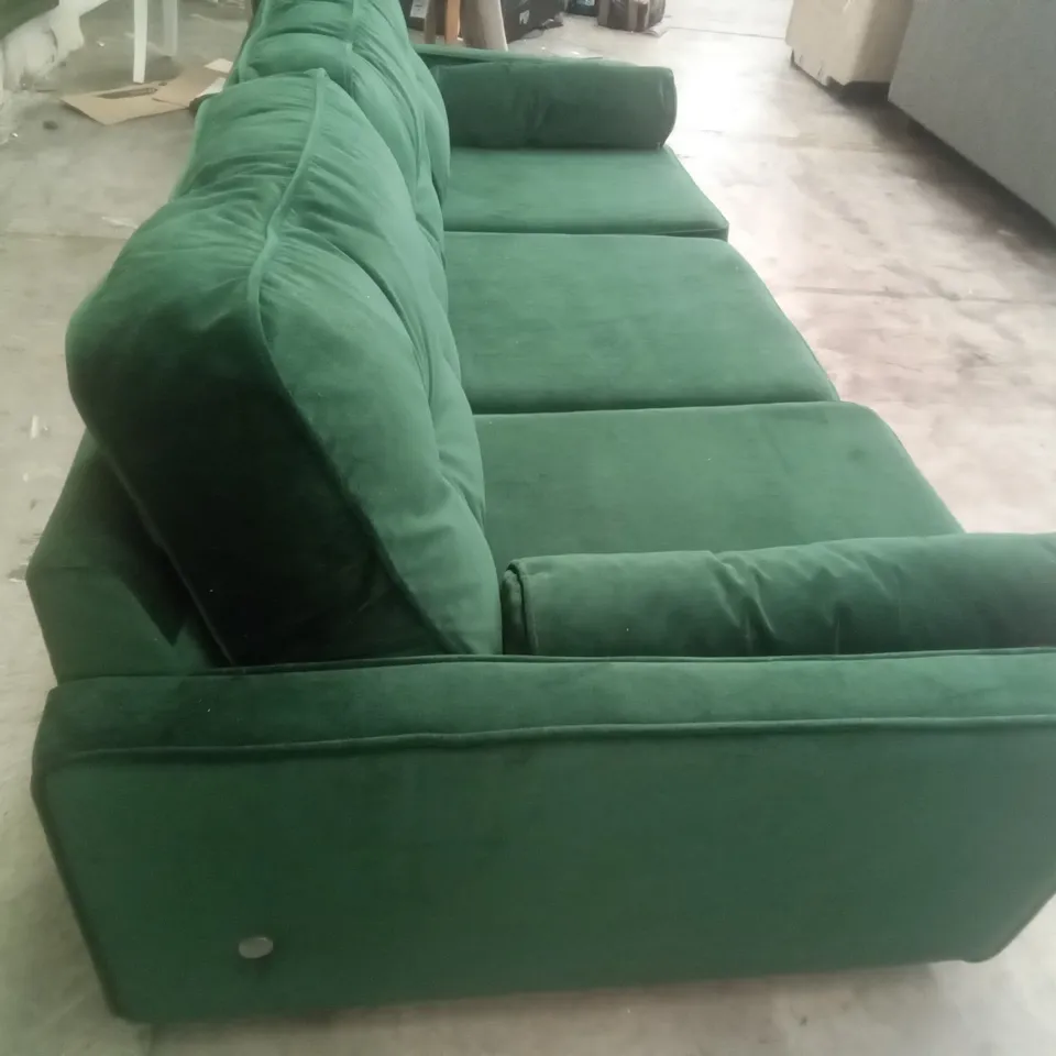 DESIGNER THE LOUNGE COMPANY MADE 2 SEATER SOFA - DARK GREEN FABRIC 