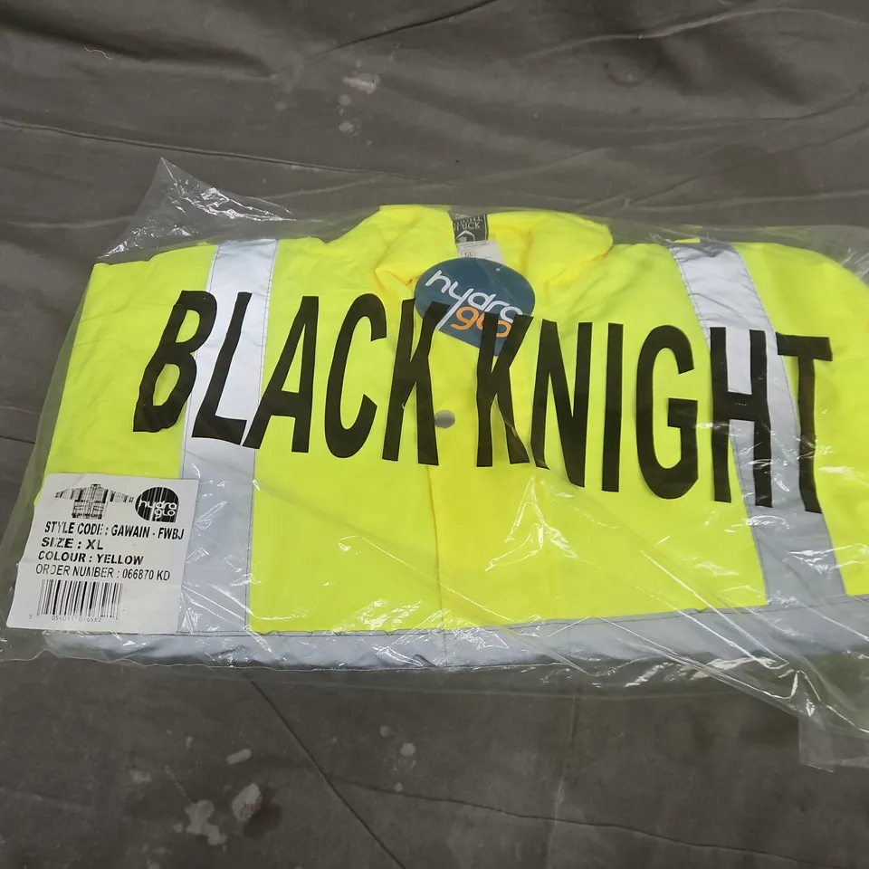 BAGGED BLACK KNIGHT GAWAIN HIGH VISIBILITY BOMBER JACKET IN YELLOW - XL