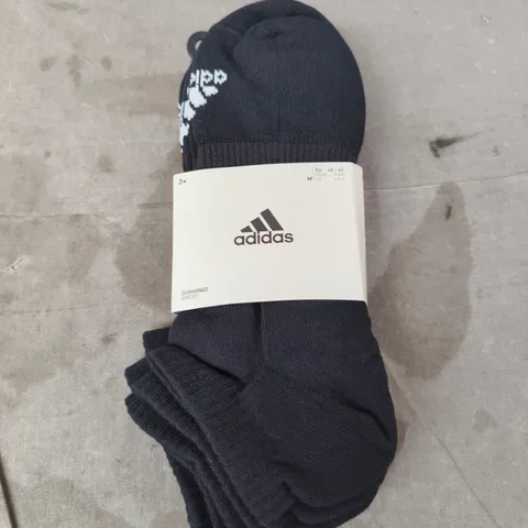 ADIDAS CUSHIONED SOCKS – BLACK, PACK OF 3, EU 40-42