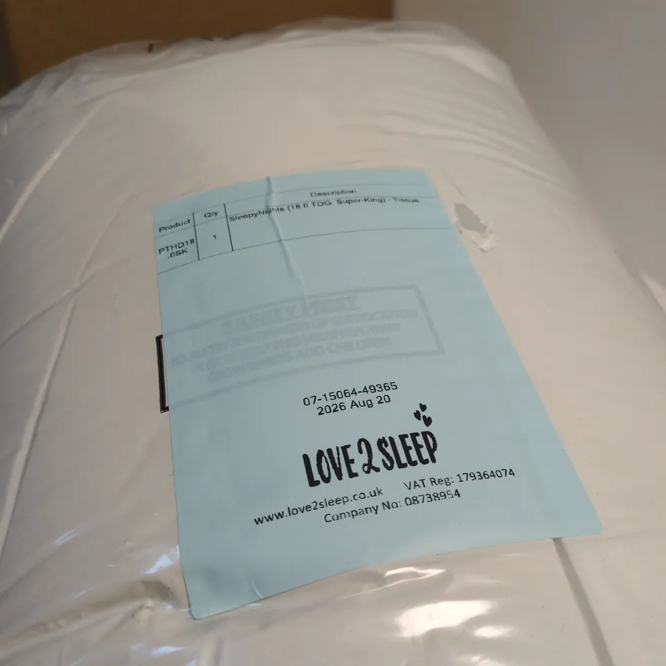 LOVE2SLEEP SUPERKING DUVET INSERT – MEDIUM, 220CM X 260CM (COROVIN)