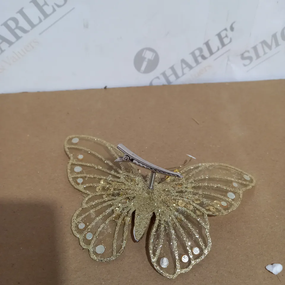 BOX OF 6 GOLDEN BUTTERFLY CLIPS 