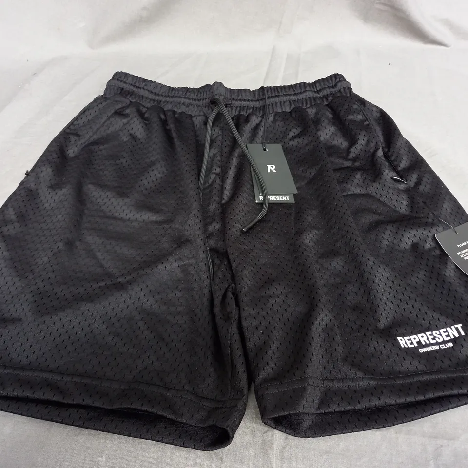 REPRESENT OWNERS CLUB MESH SHORTS IN BLACK - MEDIUM