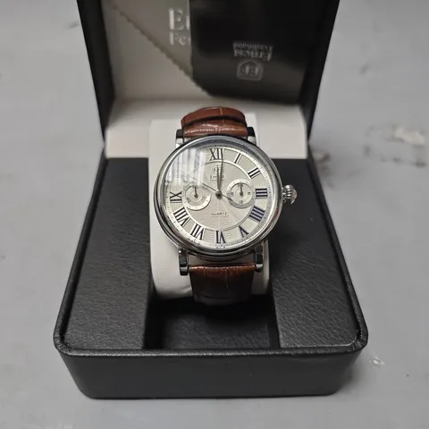 ERNEST FERDINAND WATCH β FUNCTIONING SUB DIALS β LEATHER STRAP β GIFT BOX