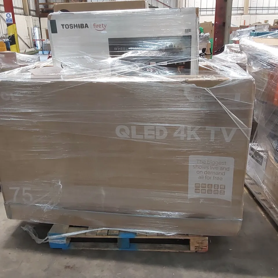 PALLET OF APPROXIMATELY 9 UNPROCESSED RAW RETURN TELEVISIONS TO INCLUDE;