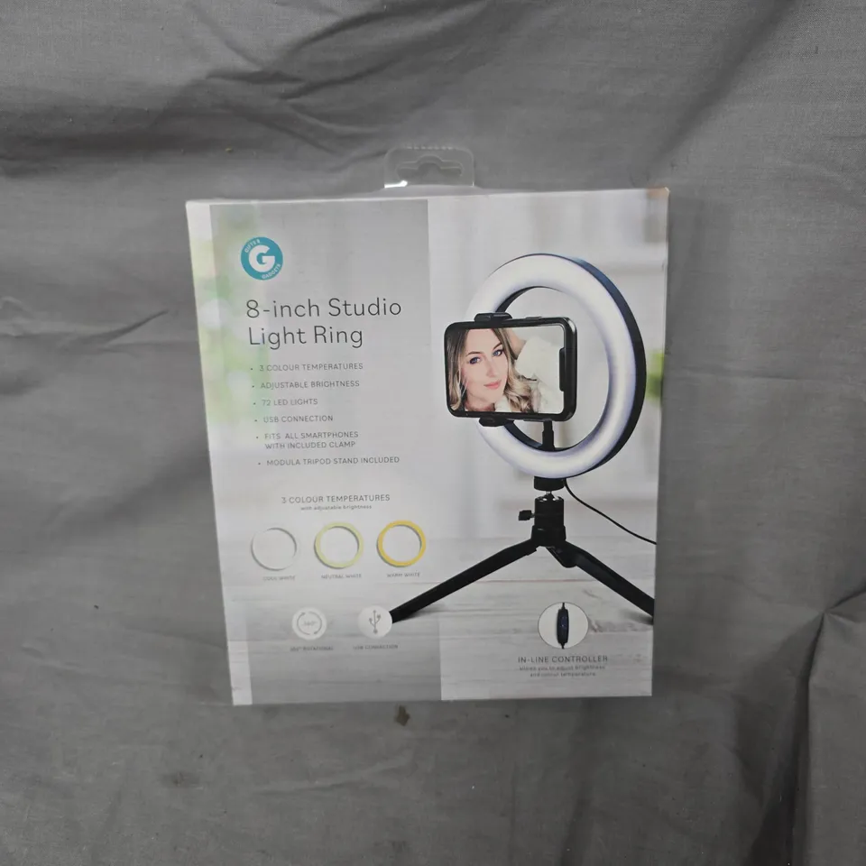 8-INCH STUDIO RING LIGHT WITH TRIPOD STAND