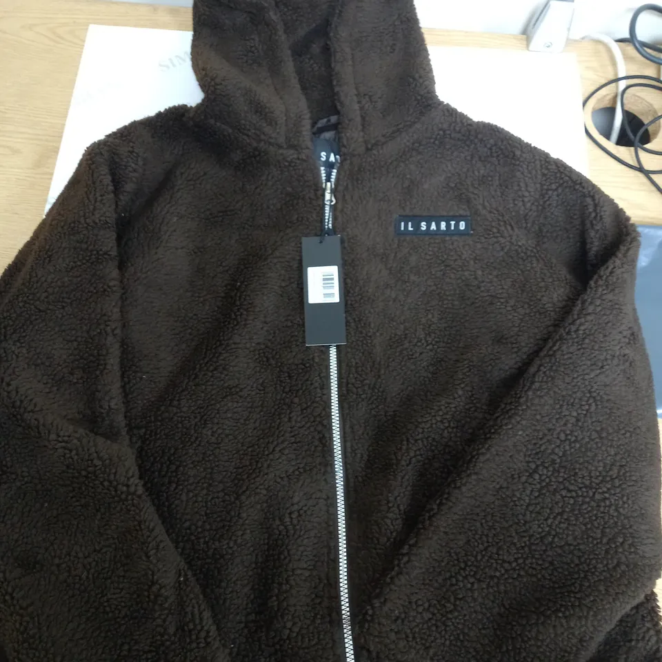 IL SARTO MILANO WOMENS WEAR BORG HOODIED JACKET - M