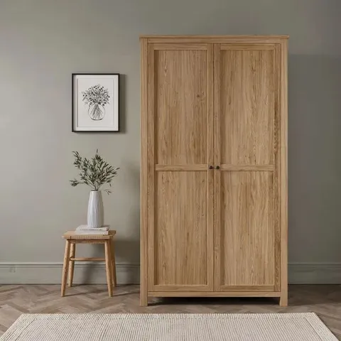 BOXED OLNEY DOUBLE WARDROBE - OAK (2 BOXES)