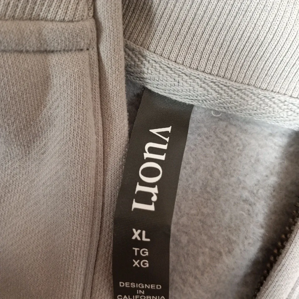 VUORI LIGHT GREY ZIP-NECK FLEECE – XL