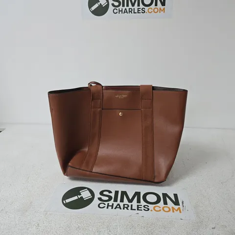 LUELLA GREY LONDON TOTE BAG – BROWN LEATHER LOOK WITH CANVAS STRAPS