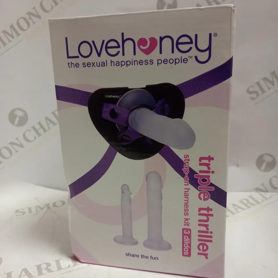 BOXED LOVEHONEY TRIPLE THRILLER STRAPON HARNESS KIT