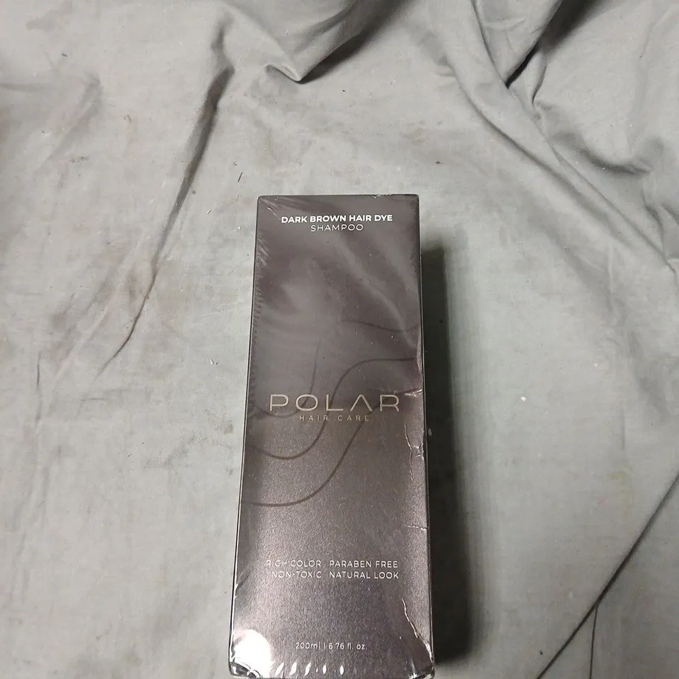 POLAR HAIR CARE DARK BROWN HAIR DYE SHAMPOO.