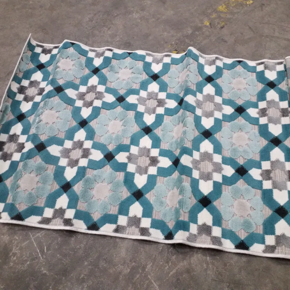 BRAND NEW PACO HOME CHARLEROI 492 RUG IN TURQUOISE - 80×150CM 