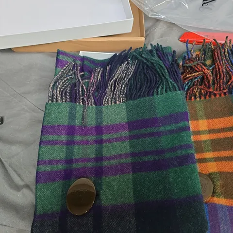 Vivienne Westwood Wool Tartans Scarf Set of 2 – Green/Purple & Orange/Brown