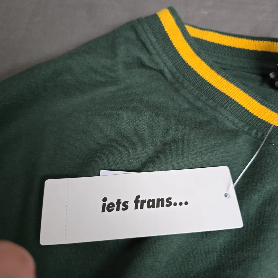 IETS FRANS MEN'S GREEN SPORTS JERSEY WITH YELLOW TRIM AND NUMBER 39 