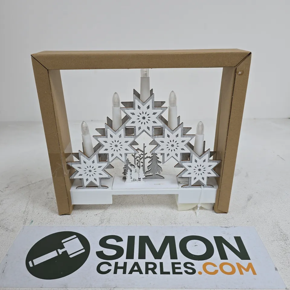 HOME STORIES 30CM STAR AND REINDEER CANDLE BRIDGE