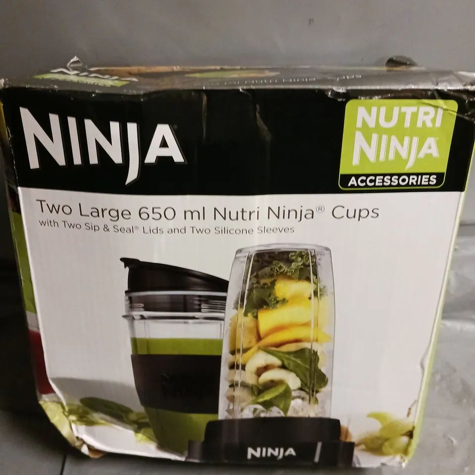 BOXED NINJA TWO LARGE 650ml NUTRI NINJA CUPS